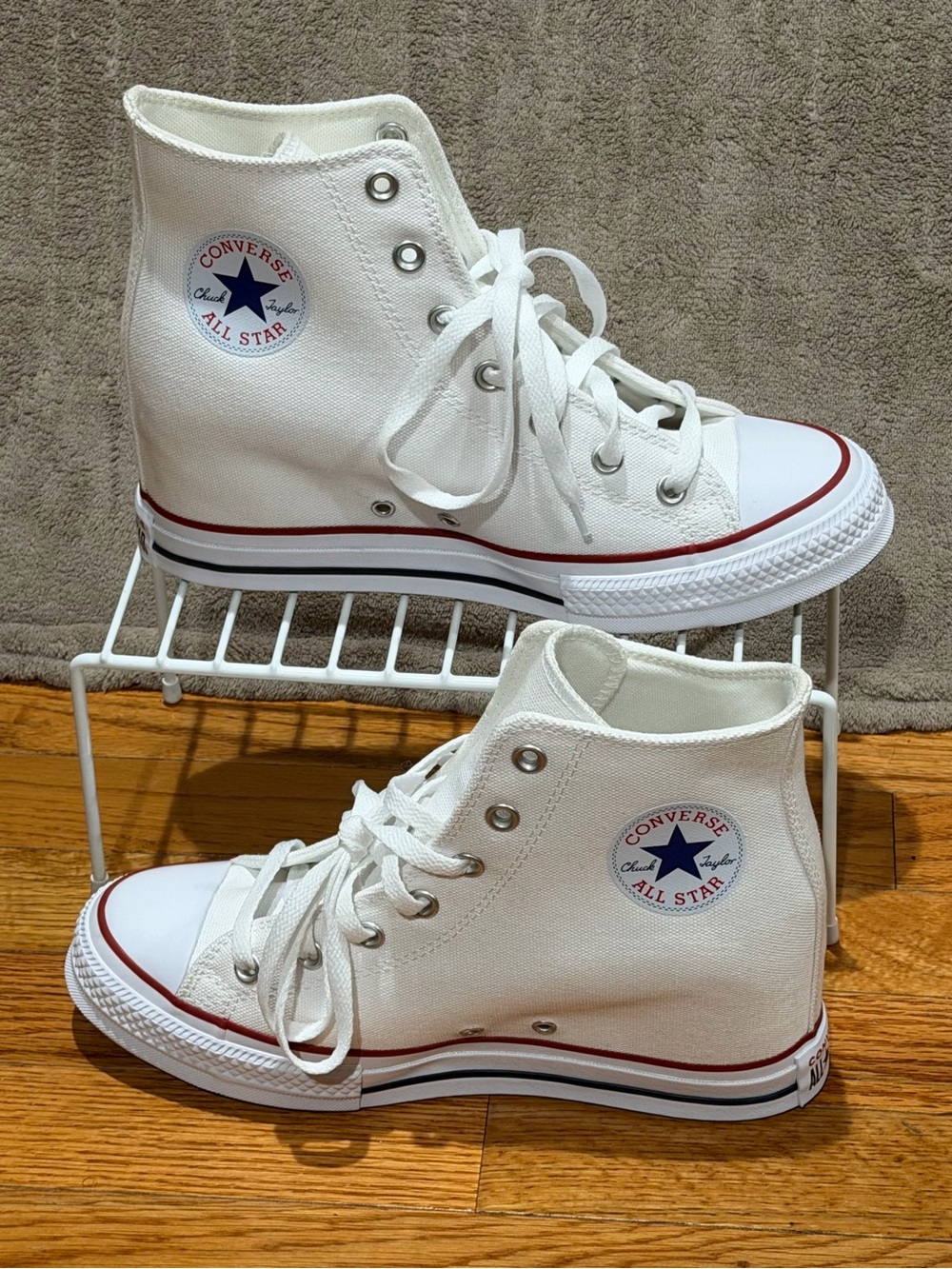 Converse Chuck Taylor All Star Lift Shoes Womens 10 Wedge White Hi Top Platform